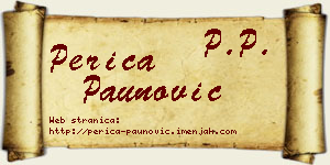 Perica Paunović vizit kartica